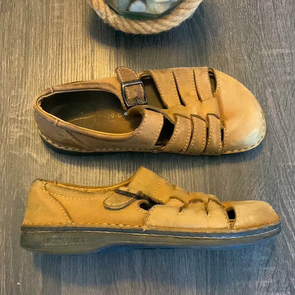 BIRKENSTOCK Tan Leather Buckled Sandals 39 9